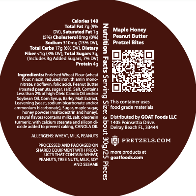 Maple Honey Peanut Butter Pretzel Bites