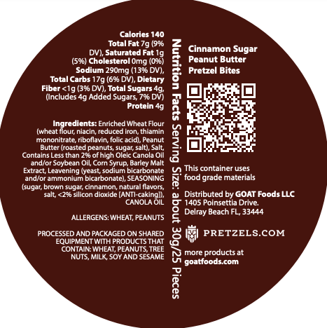 Cinnamon Sugar Peanut Butter Pretzel Bites